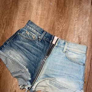 Revice zip all the way dual denim shorts